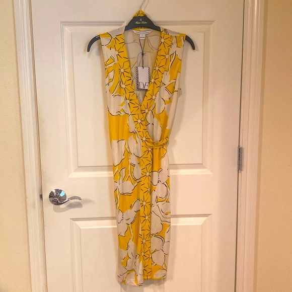 DVF Diane Von Furstenburg New Yahzi Silk Jersey Wrap Dress Size 6 - Picture 11 of 12